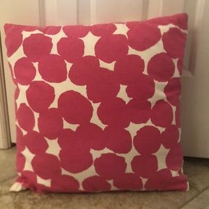 Pink throw pillow